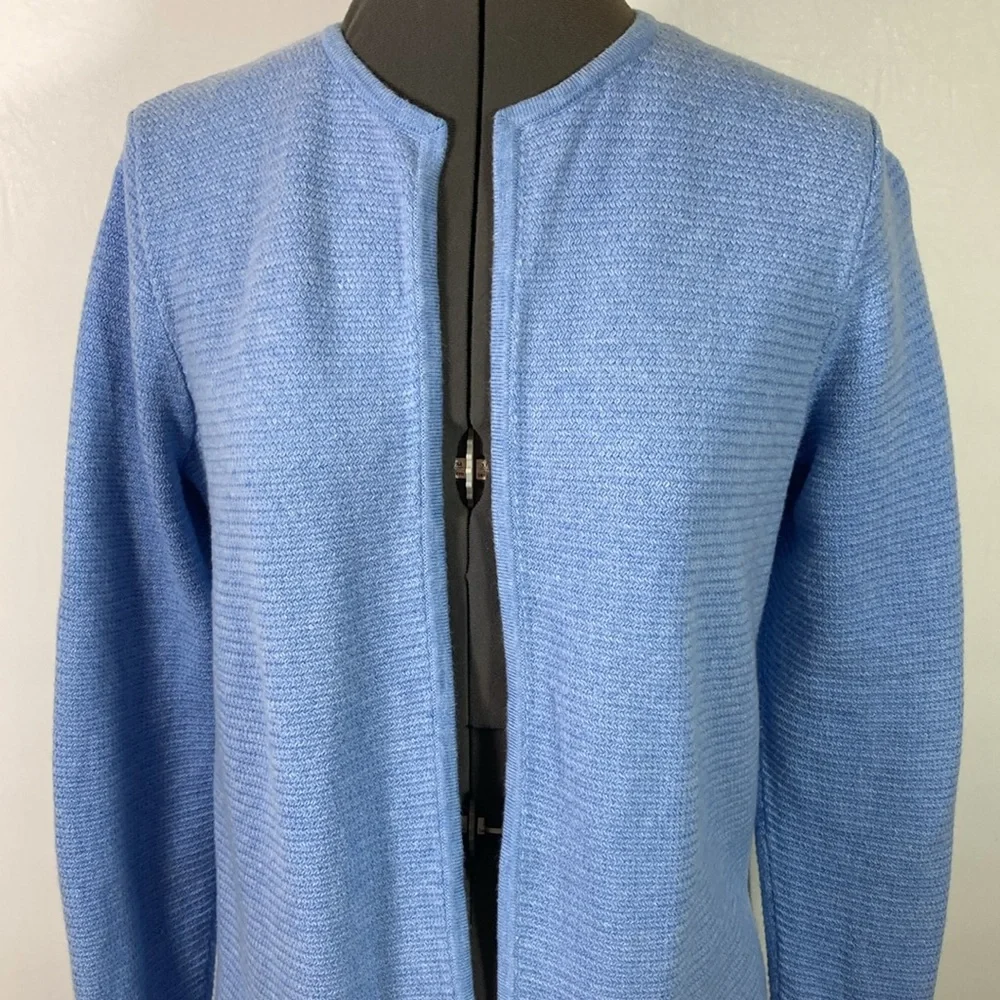 Talbots Mid Length Close Knit Open Front Cotton Blend Sweater/Coat Size Sp